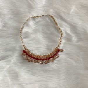 Red & Gold Statement Necklace